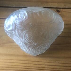 Vintage Art Deco Light Wall Sconce Molded Glass Pressed Floral Frosted